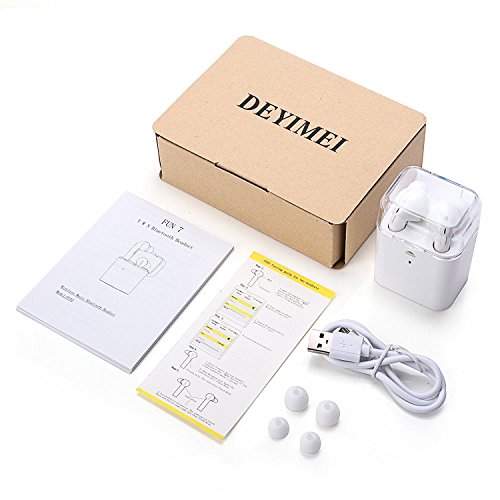 Auriculares Inalambricos  DEYIMEI Bluetooth 4 2 Menor Inal  mbrico Manos libres Bluetooth Auriculares in Ear con Cargador Port  til y Reducci  n de Ruido para Corriendo para iOS y Android