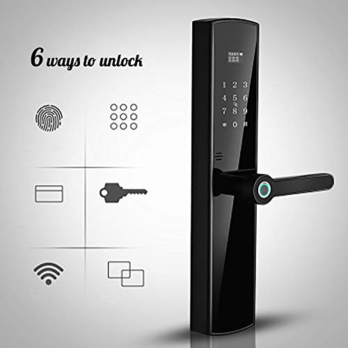 Preisvergleich Produktbild SFXYJ Intelligente Türverriegelung, 6 Entsperrungsmethoden, Vollautomatische Digitale Tastatursperre Biometrische Fingerabdruck-Elektronikschlösser, Türschloss für Haussicherheit(Links)