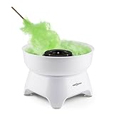 oneConcept Candycloud - Machine à barbe à papa Cotton Candy maker pour fêtes, anniversaires, puissance 500W (grand récipient 29cm Ø, batonnet inclus, adapté lave-vaisselle) - blanc