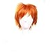 S-noilite UK Short Full Wig Unisex Cosplay Party Fancy Daily Dress Syntheic Adjustable Dark Orange