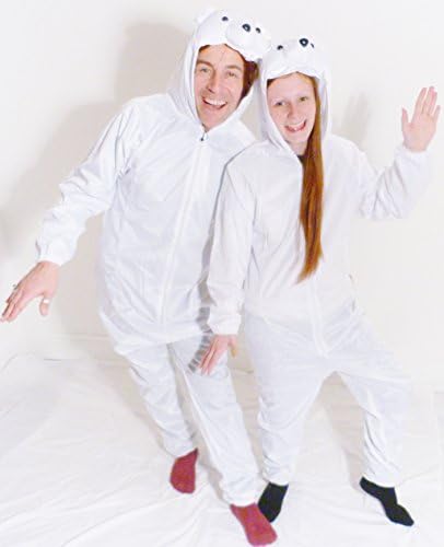 Polar Bear Animal Onesie Adult UNISEX Pyjamas Romper All-in-One Fancy Dress Costume (Unisex: XS)