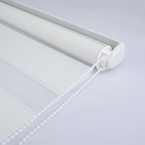 SHINY HOME® 90 x 150cm Duo-Rollo Klemmfix ohne Bohren Doppelrollo mit Klemmträger Weiß - 7