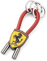 Ferrari Red Shield Rubber Strap Keychain with Metal Scudetto by Ferrari
