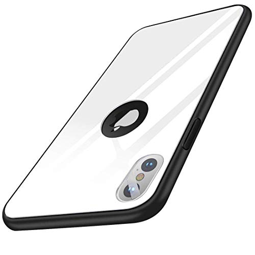 Humixx iPhone X Hülle,Hochwertigem 9H Gehärtetem Glas Rückseite mit TPU Rahmen Schutzhülle, Ultra Dünn Handyhülle,Perfekter Schutz Hülle für iPhone X(5.8) - Weiß Humixx iPhone X Hülle,Hochwertigem 9H Gehärtetem Glas Rückseite mit TPU Rahmen Schutzhülle, Ultra Dünn Handyhülle,Perfekter Schutz Hülle für iPhone X(5.8) - Weiß