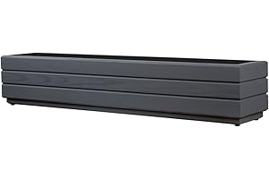 ‎ALFALUX alfalux Pflanzkübel Für Garten Pflanzkasten Für Balkon Blumenkübel Für Fensterbank Blumenkasten Für Terrasse Kräuter-Balkonkasten aus Holz Blumentopf ANTHRAZIT-GRAU 90DES1717AN (90 x 17 x 17 cm)