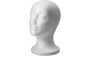 HSHDUTI 1/2pc Female Styrofoam Foam Mannequin Head Stand Model Display Wig Polystyrene Mannequin Manikin Head Polystyrene Head White Female Display Head Mannequin Head for Wig Hat Headset Sunglasses (White B)