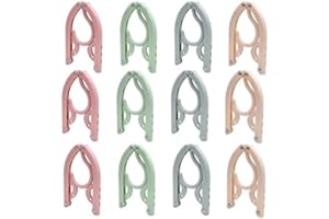 Pinsheng 12 opakowań składanych wieszaków na ubrania, 4 kolory, antypoślizgowe wieszaki na ubrania, przenośny, składany, montowany na ścianie, do domu, hotelu, podróży, na kemping