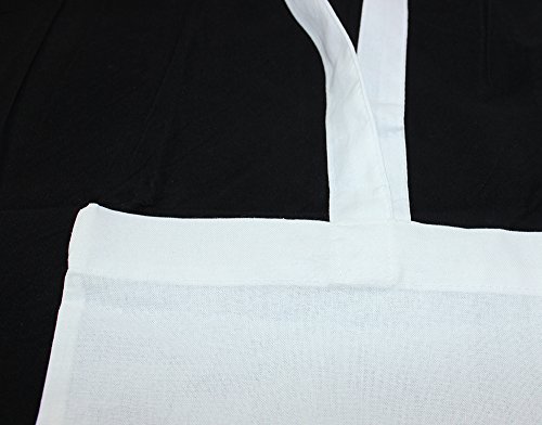 Baumwolltasche Jutebeutel unbedruckt mit zwei langen Henkeln weiß 38x42cm 25 Stück - 3