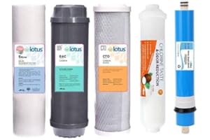 AQUA LOTUS Ersatzfilter 5 Stufen 1 Jahr Umkehrosmose Wasserfilter+Membrane 75 GPD-9 tlg.
