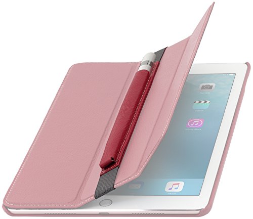 StilGut Pencil-Halter für Apple 9,7″ iPad Pro und iPad Pro 10.5″ aus echtem Leder. Stift-Halterung zur sicheren Aufbewahrung des Apple Pens, Rot - 3