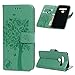 Produktbild LG G8 Thinq Hülle Handyhülle Case Baum Schutzhülle PU Leder Wallet Magnet Flipcase Ledercase Bookstyle Tasche Ständer Handytasche Handycase Minzgrün