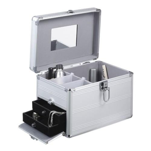 Preisvergleich Produktbild Kosmetikkoffer Beautykoffer Beautycase aus Aluminium mit Spiegel und ausziehbaren Schubladen