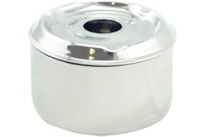 Hostelnovo - Cenicero de Agua con Tapa - Accesorio para Fumadores Antiolores y Antihumo - Medidas 9 x 7 cm - Portátil e Ideal para Exterior y Terrazas - Acero Inoxidable