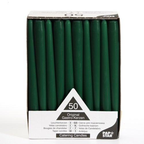 50 Leuchterkerzen Ø 2,2 cm 25 cm dunkelgrün Spitzkerzen
