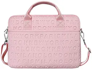 WIWU Laptop Shoulder Bags Fit 13-13.3 inch MacBook Pro/Air, HP, Dell Notebook Computer Messenger Handbags in Waterproof Material Laptops with Shoulder Strap for Girls/Boys/Men/Women (Pink)
