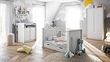 Babyzimmer Kinderzimmer Komplettset Nandini Set 1 in Weiß matt mit Blenden in Weiß Hochglanz - 2