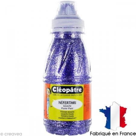 Cleopatre - PP250-18 - Pintura con purpurinas plateadas - Frasco de 250 ml - Morado