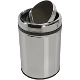 Vinoks Premium Serisi Pratik D&ouml;ner Kapaklı 20 Litre Mutfak/Banyo &Ccedil;&ouml;p Kovası Paslanmaz Krom, 20l