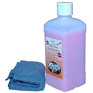 VACOS Shine Wax Car Shampoo 500ML with Microfibre. Clean Car with Carnauba Wax for Protection