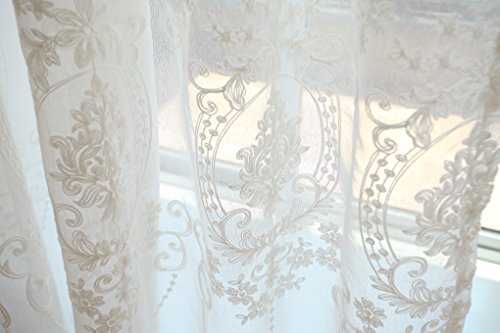 GWELL Elegant Supersanft Weiß Transparent Voile Vorhang Gardine Schal mit Ösen TOP QUALITÄT 1er-Pack 140*245cm - 6