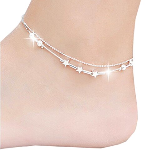 Bocideal Little Star Thin Chain Ankle Bracelet Barefoot Beach Jewelry