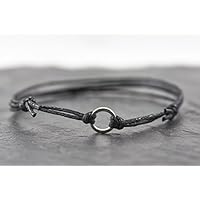 Armband Circle silber schwarz minimal vegan Freundschaftsamband
