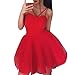 Price comparison product image HEHEMAUD Women Sexy Mesh Sleeveless V Neck Off Shoulder Dress Evening Party Dress RD/XL Red XL