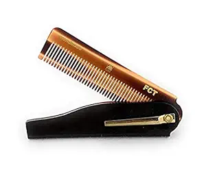 GBS Mens Folding Anti-Static Hair Comb- Handmade / Sawcut - 100mm Fine Teeth with Pocket Clip