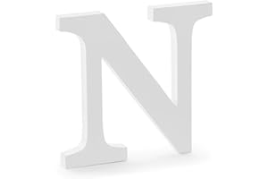 CABLEPELADO - Lettera N in legno - 11 cm - decorazione - artigianato - legno - personalizzabile - 3D - Primer bianco