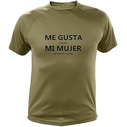 Camiseta de Caza, Me Gusta Cuando mi Mujer me Deja IR a Cazar (30170, Verde, M)