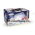 25 x Satco Plastic Containers with Lids 650ml | Durable Microwavable | Heavy Duty | Takeaway | Reusable & Disposable