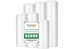 VacFreKep 6 Rotoli 15x600cm(1) e 20x600cm(2) e 28x600cm(3) Buste Rotoli Sottovuoto Alimenti,Sacchetti Sottovuoto per Alimenti,Sacchi Sottovuoto Alimenti senza BPA