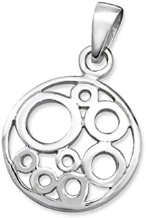 Liara Circlers Inside Circle Plain Pendant 925 Sterling Silver. Polished And Nickel Free