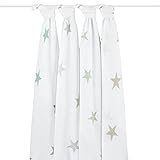 aden + anais 2033G Classic Swaddle Super Star - Scout, 4er pack