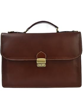 CTM Unisex Business-Tasche, Aktentasche aus echtem Leder hergestellt in Italien D7004 - 38x27x7 Cm