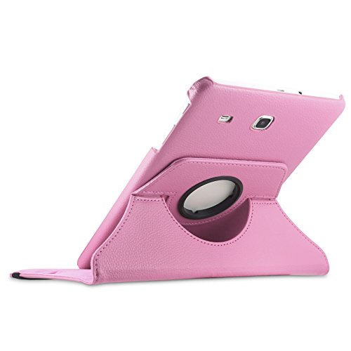 Infiland Samsung Galaxy Tab E 9.6 Hülle Case – PU Ledertasche lederhülle 360° Drehbarer Stand Cover Case Schutzhülle Tasche Etui für Samsung Galaxy Tab E T560N / T561N 24,3 cm (9,6 Zoll) Tablet-PC(Rosa) - 3