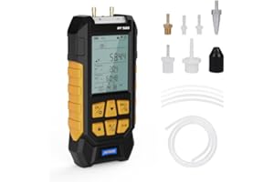 AUTOOL Manometro Digitale a Gas Pressure Tester, PT520 differenziale HVAC/R Air Pressure Meter, -100~200Kpa, con Torcia Elettrica, 10 unità Disponibili, Data Record Function
