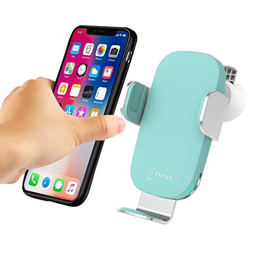Hinyx - Supporto Caricabatterie Wireless per Auto, 10 W, Qi per iPhone XS/Max/X/XR/8/8 Plus, Samsung Note 9/S9/S9+/S8/S7/S6 Edge+/Note 8/Note 5