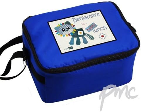 Personalised Cotton Zoo Denim the Lion Lunch Bag