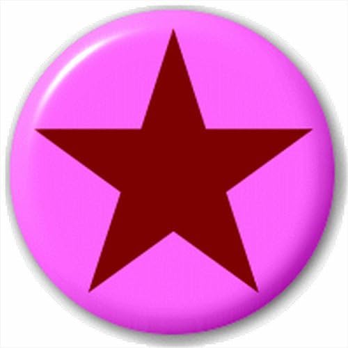 Small 25mm Lapel Pin Button Badge Novelty Maroon And Pink Plain Star