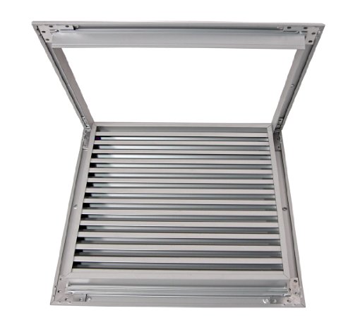 Doppelrahmen Lüftungsgitter LG-3030 DORAA 335 x 335 mm Alu F1 Abluft – Lamellengitter Wetterschutzgitter - 3