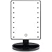 Produktbild lifenewbaby Intelligente Licht Anpassung Touch Bildschirm HD LED-Spiegel Desktop Vanity Nachtlicht, quadratisch, groß, kompakte Spiegel 180 ° frei drehbar mit Jewelry Helfer Stauraum schwarz