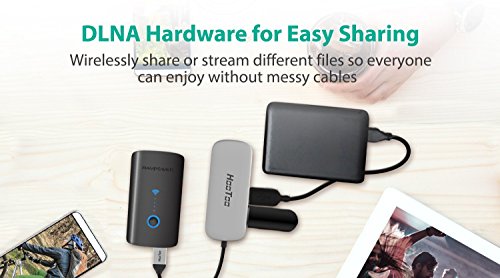 FileHub RAVPower Router Wifi Portatile, Ripetitore Wifi, Lettore per SD Card fino a 256G, Hard Disk Wireless, Batteria Esterna da 6000mAh, Hotspot, Access Point per Dischi e Chiavetta USB, File Sharing - Nero