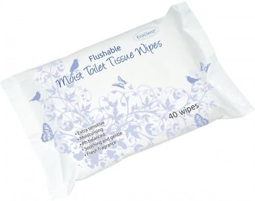 Toilet Tissue Wet Wipes, Flushable - 8 Packs of 40 Wipes (8)