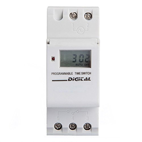 TOOGOO(R)16A LCD Programador Tiempo Modular Temporizador Interruptor Blanco