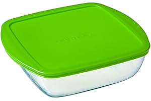 Pyrex 4936458 Cook&store Plat À Four En Verre Carré Avec Couvercle 25x22 Cm