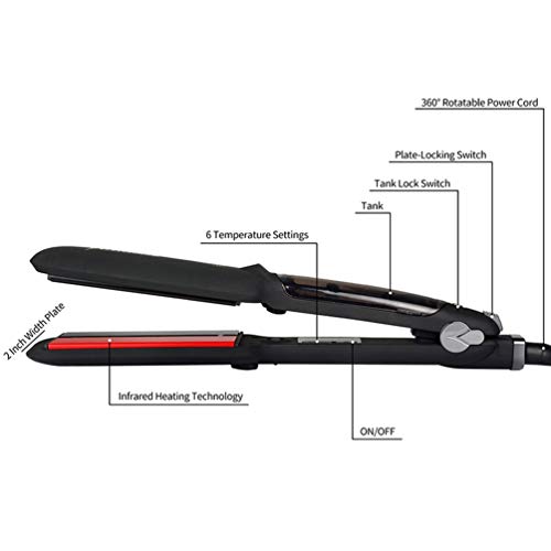 Professional 2 Inch Wide Plate Infrared Heating Ceramic Steam Hair Straightener Hair Straightening Tools for Wet   Dry Hair