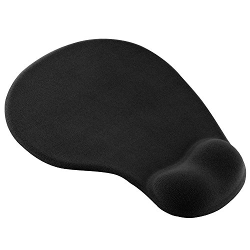 Deofde Alfombrilla para Ratón Apoyo de Gel, Alfombrilla Raton Ordenador, Cojín Alfombrilla de Ratón (Base de Goma no Deslizante) - Superficie Texturizada Impermeable - Negro