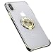 Produktbild LBTrading iPhone XS Hülle Transparent Weichen Silikon 360° Ring Halter Stehen Auto Magnetische Slim Case für Apple iPhone XS (Gold)