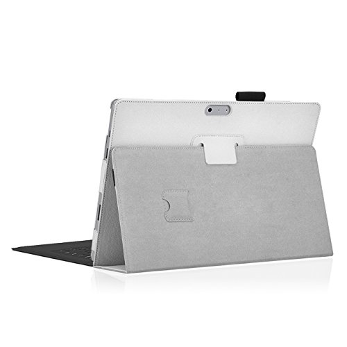 Tasche für Microsoft Surface 3 mit praktischer Stand Funktion aus robustem Kunstleder kombiniert Schutz und Design für Ihr Microsoft Surface 3 Hülle Cover Case Weiss von UC Express® - 3